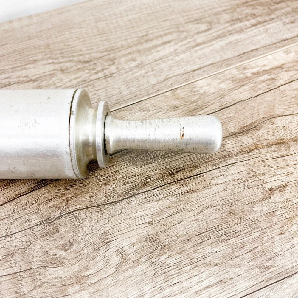 Vintage Stainless Steel Rolling Pin‎ Pastry Pizza Farmhouse Kitchen Decor